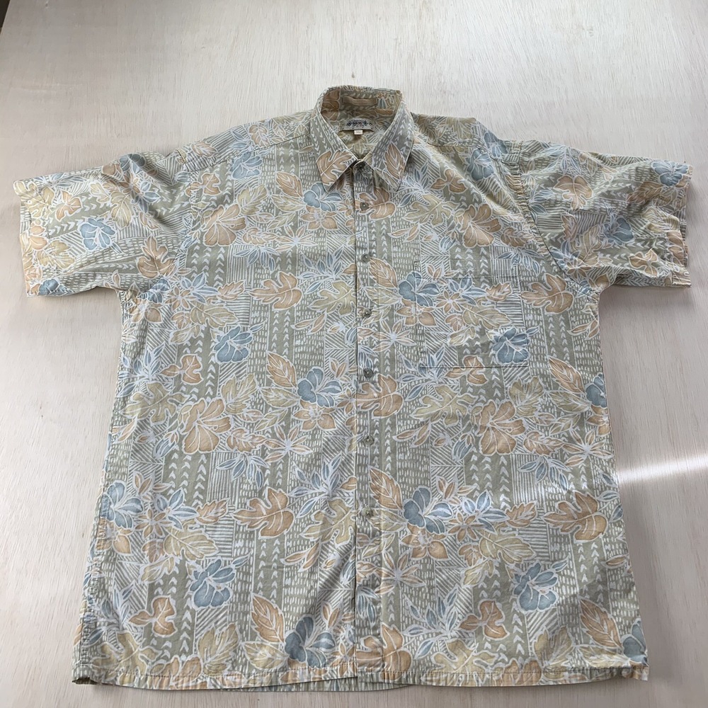 Mens Campia Moda XL Floral Hawaiian Short‎ Sleeve Button Front Shirt